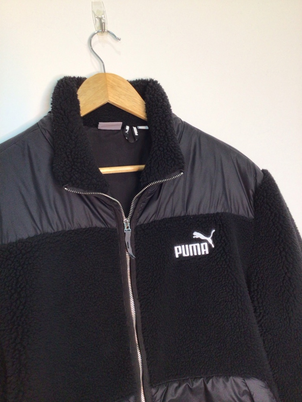 Puma Black Sherpa Panel Zip Jacket for Men Size Large - Picture 7 of 15